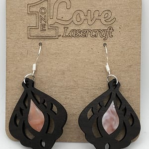 Laser-cut Wood and Acrylic Earring, Pair (Style 1)