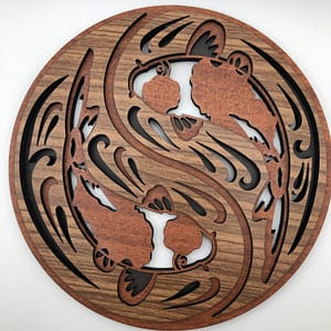 Koi Fish Yin Yang Layered Decorative Art